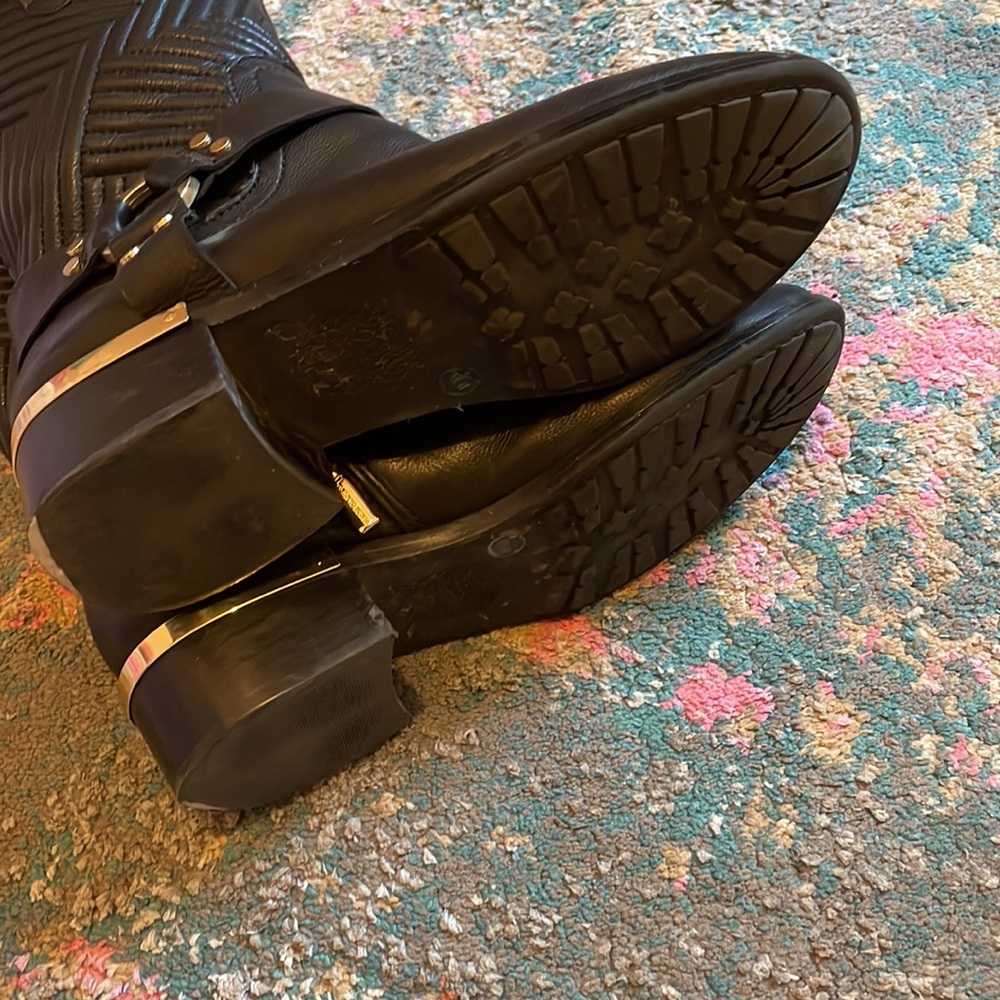 Vince Camuto mid calf black leather boots size 9 - Picture 6 of 9